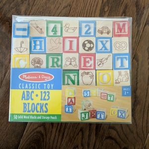 Melissa & Doug abc123 wooden blocks